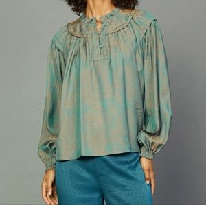 Current Air Swirl Motif Blouse Medium Modest